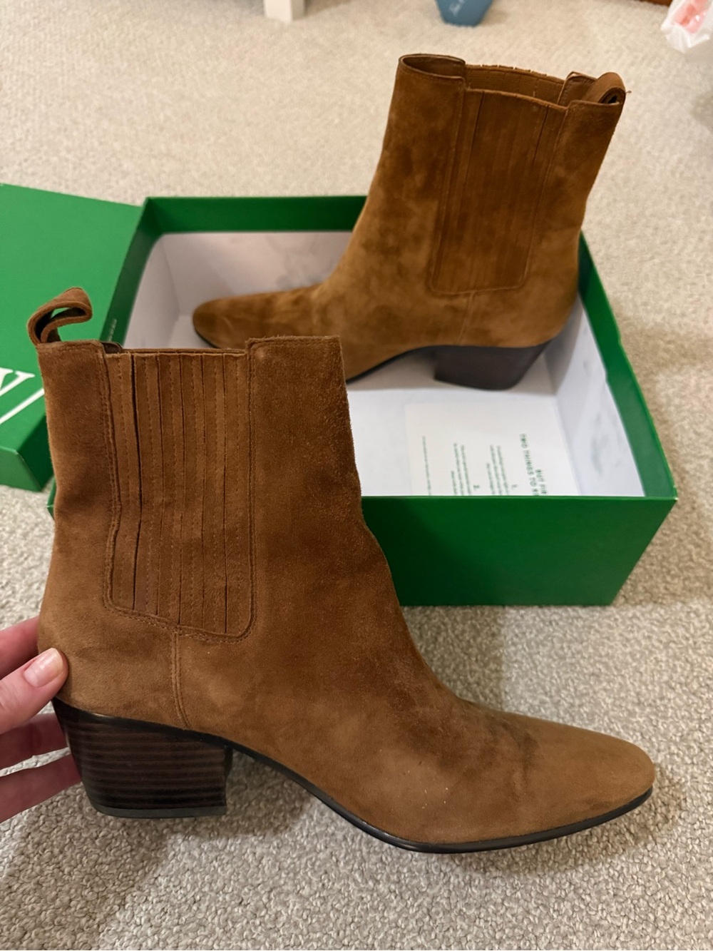 J. Crew Suede Chelsea Ankle Boots with Block Heel